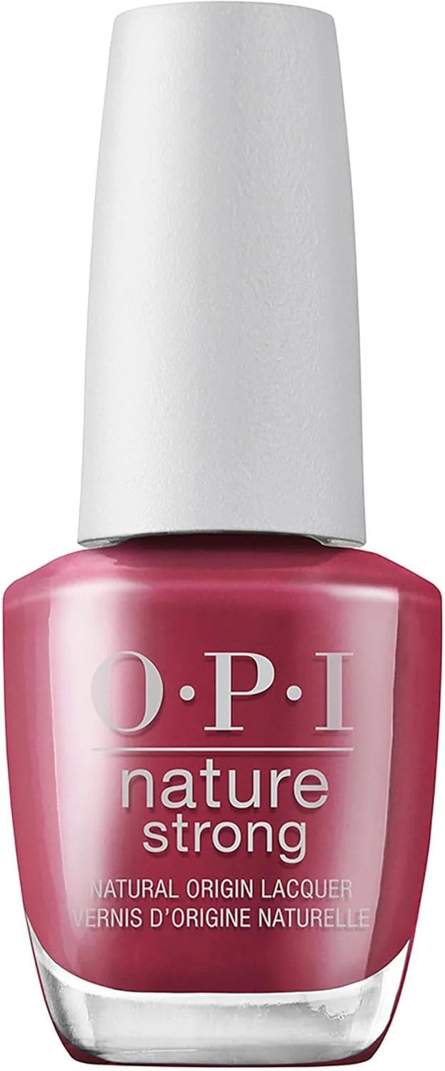 لاک ناخن OPI Nature Strong، ماندگاری 7 روزه، درخشش بالا، وگان با مواد طبیعی، رنگ اناری، قرمز، 15 میلی لیتر