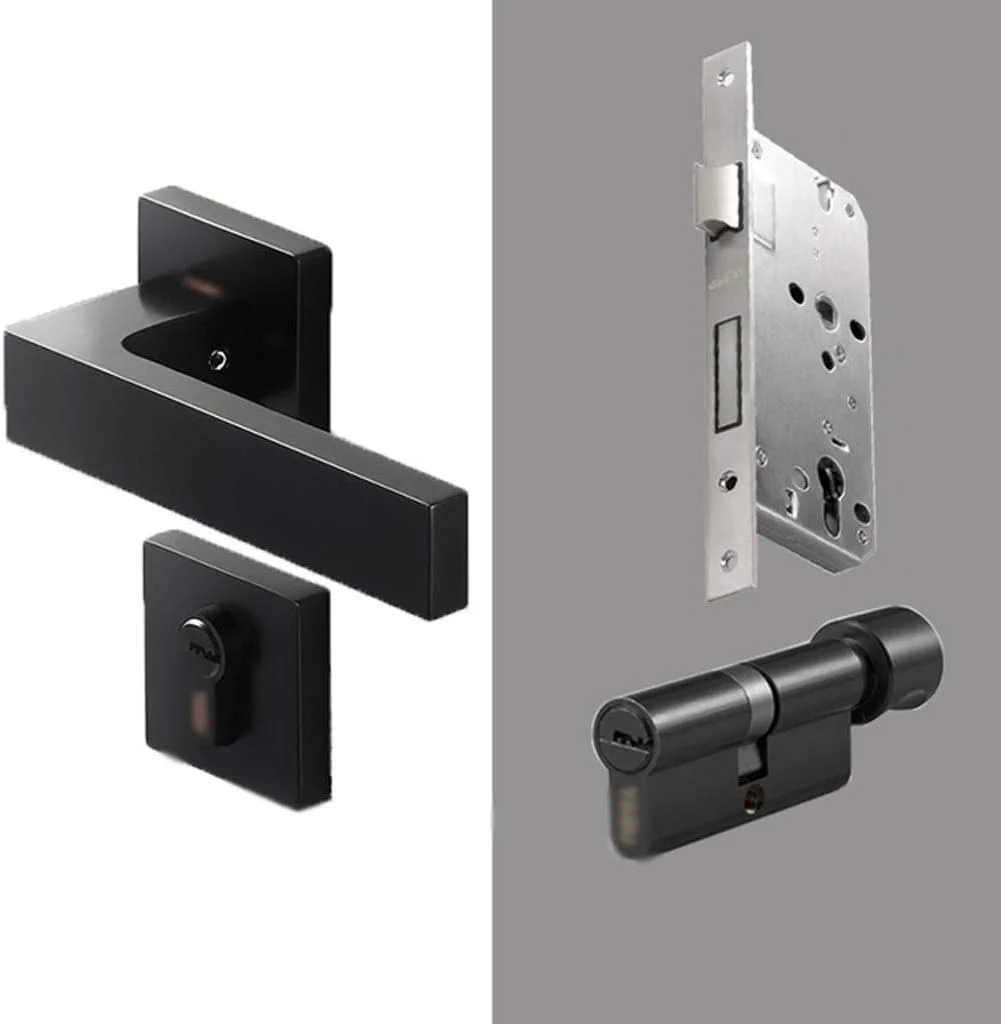 دستگیره مربعی درب داخلی ZLDCTG - مناسب برای درب های 35-55 میلی متر، مشکی دستگیره مربعی درب داخلی ZLDCTG - مناسب برای درب های 35-55 میلی متر، مشکی