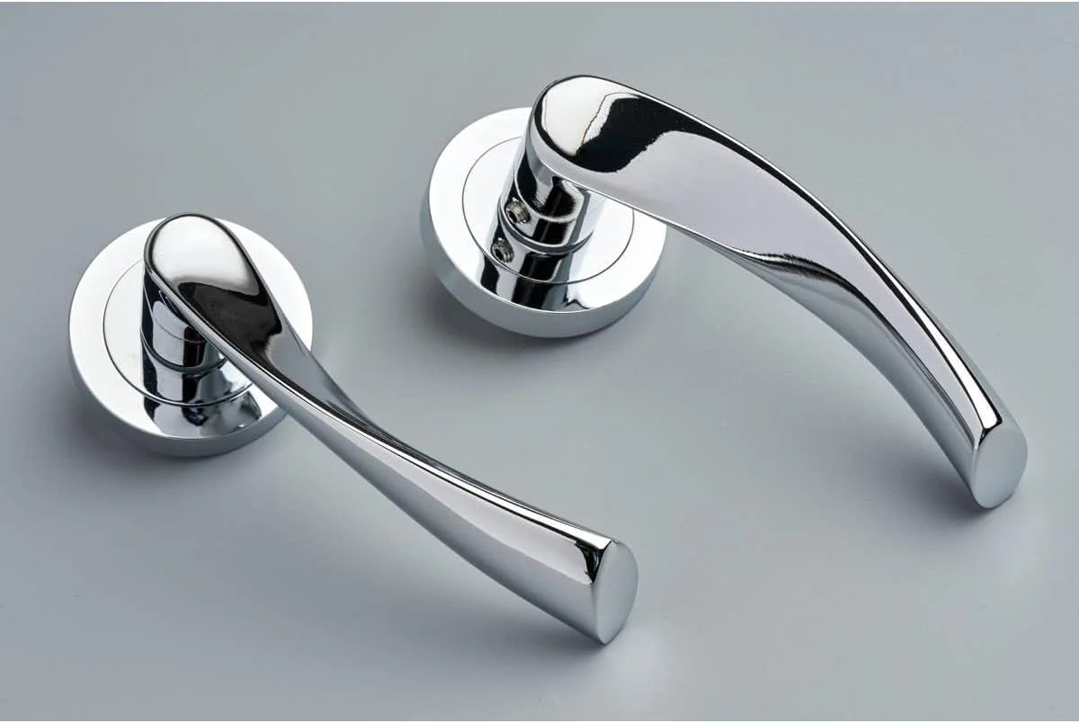 دستگیره اهرمی در مدل Marvel - طراحی مدرن - کروم براق - یک جفت - شامل اتصالات - مناسب برای استفاده داخلی دستگیره اهرمی در مدل Marvel - طراحی مدرن - کروم براق - یک جفت - شامل اتصالات - مناسب برای استفاده داخلی