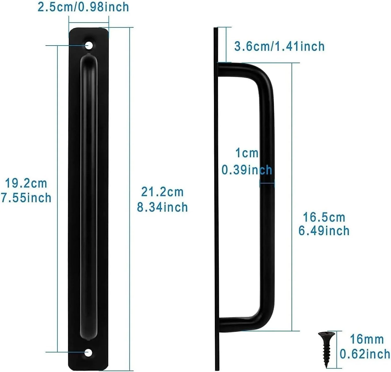 دستگیره های درب Excefore، دستگیره های کششی و فشاری درب، دستگیره درب انبار، آلیاژ آلومینیوم سنگین، میله ایمنی، سخت افزار گاراژ کابینت توالت، حمام، دوش، دستگیره تزئینی (2 عدد)