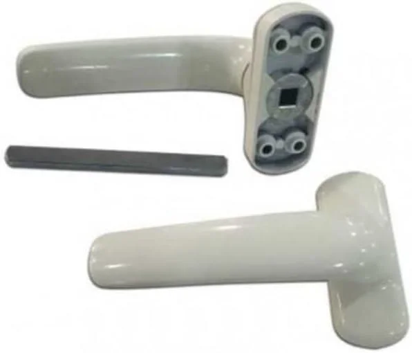 دستگیره درب آلومینیومی KNP مدل 4 پیچ - سفید. دستگیره درب آلومینیومی سفید چهار پیچی. ساخته شده از آلومینیوم با کیفیت برای اطمینان از دوام.