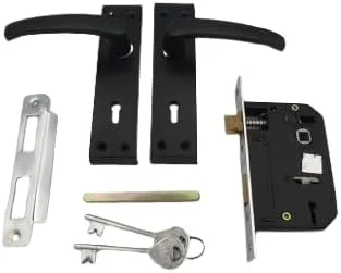 ست دستگیره درب آلومینیومی با قفل و کلید، دستگیره های جداکننده سفید ست دستگیره درب آلومینیومی با قفل و کلید، دستگیره های جداکننده سفید