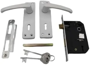 ست دستگیره درب آلومینیومی با قفل و کلید، دستگیره های جداکننده سفید