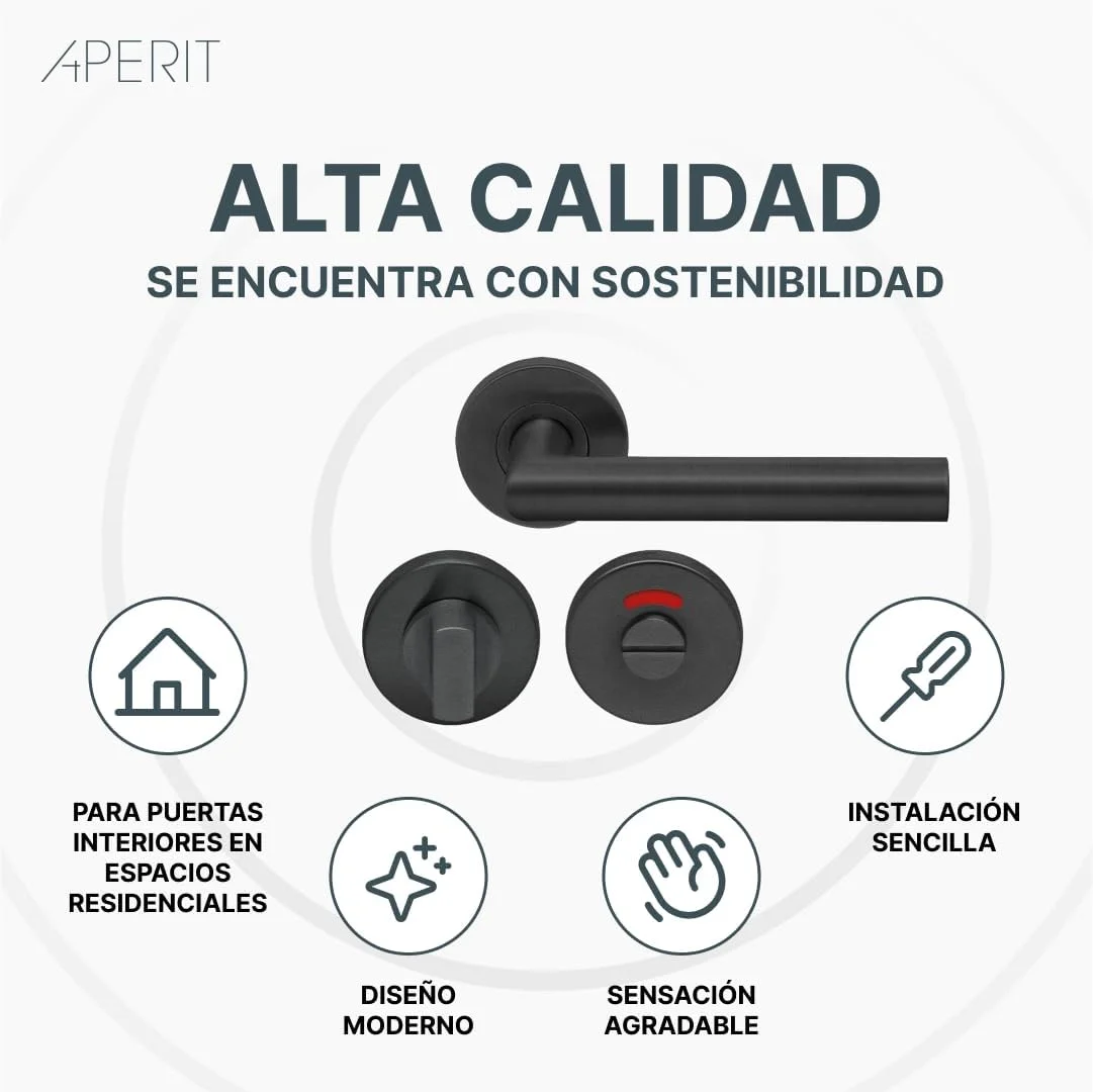 دستگیره درب استیل مشکی - دستگیره درب مدل T حرفه ای - EN1906 کلاس 3 - جفت دستگیره درب به همراه قفل سرویس بهداشتی - ست دستگیره/دستگیره درب برای درب های داخلی دستگیره درب استیل مشکی - دستگیره درب مدل T حرفه ای - EN1906 کلاس 3 - جفت دستگیره درب به همراه قفل سرویس بهداشتی - ست دستگیره/دستگیره درب برای درب های داخلی