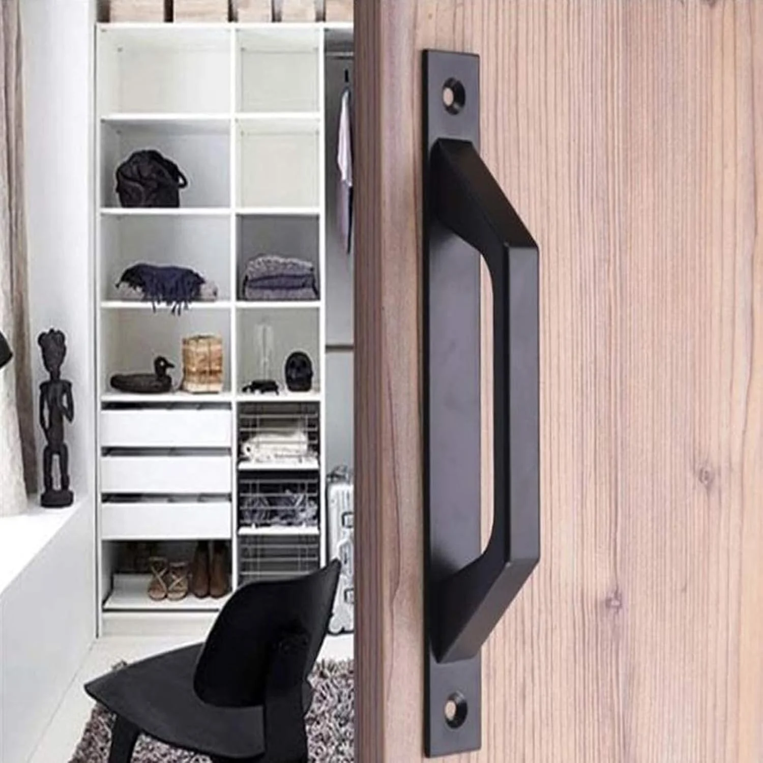 دو عدد دستگیره درب کشویی مدرن 20 سانتی متری دستگیره درب چوبی مشکی مات