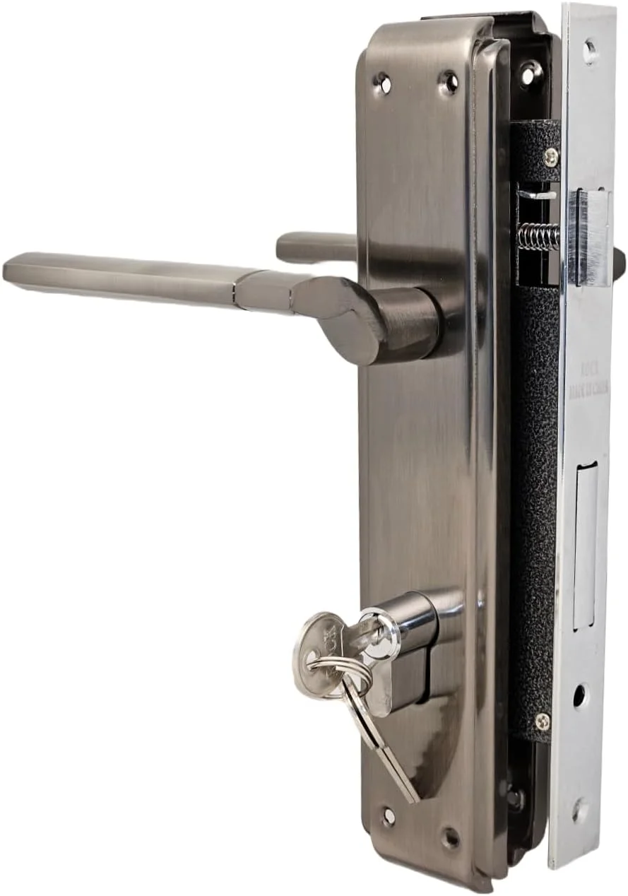 دستگیره در اهرمی آلومینیومی Robustline با قفل بدنه | کیفیت عالی | خاکستری - BY0297 دستگیره در اهرمی آلومینیومی Robustline با قفل بدنه | کیفیت عالی | خاکستری - BY0297