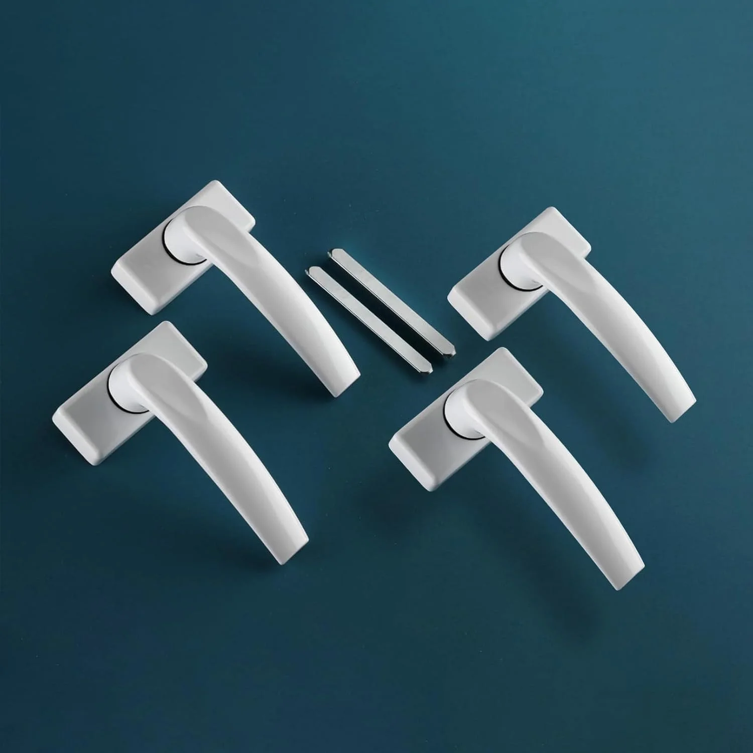 دستگیره در آلومینیومی Biella™ مناسب برای اتاق خواب منزل، اداره، هتل ها و غیره - سفید (2 جفت)