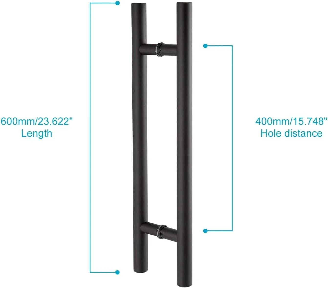 دستگیره درب کشویی استیل ضد زنگ 304 رانبو، پرداخت مشکی مات (60 سانتی متر)