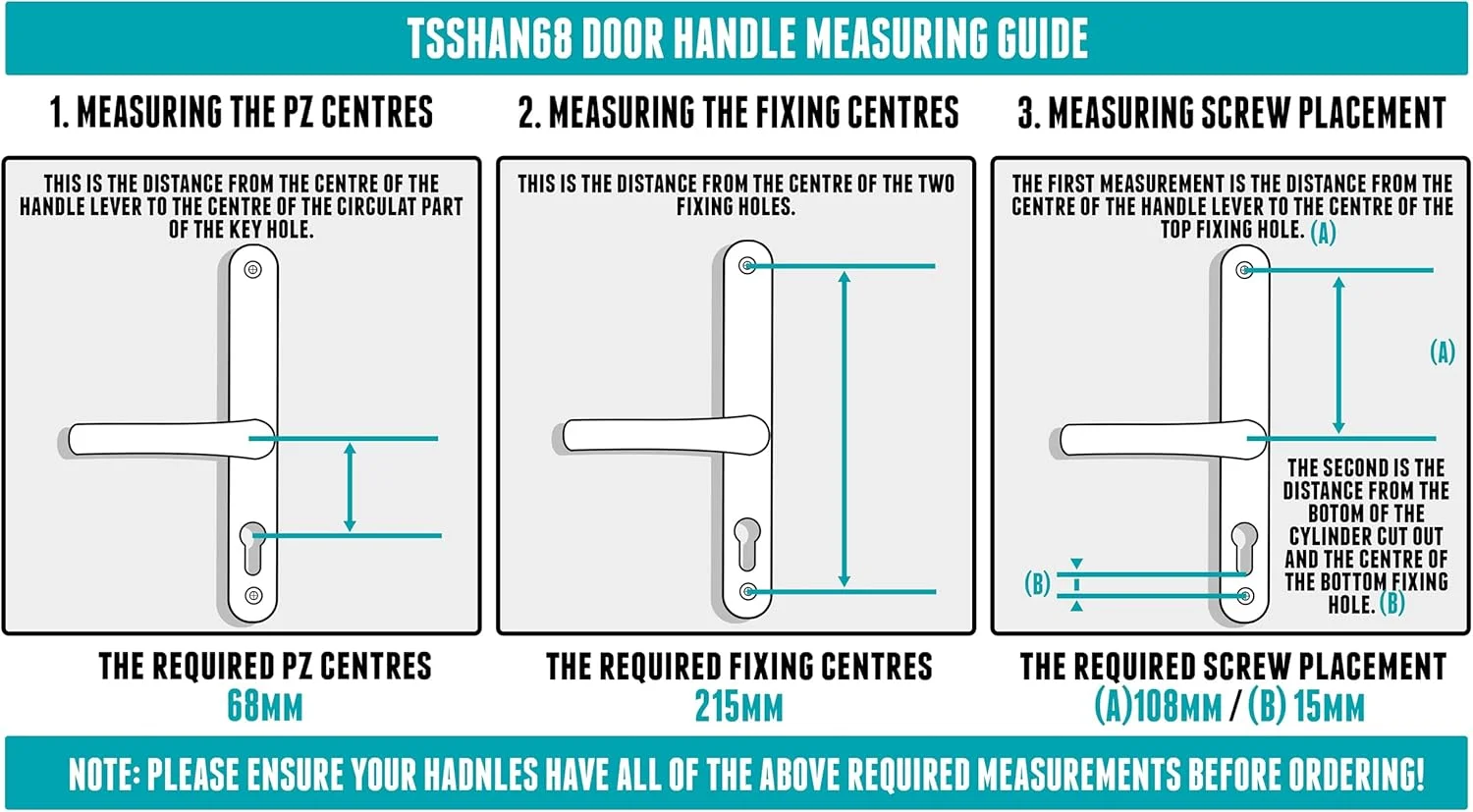 ست دستگیره درب یو پی وی سی مناسب قفل های Fullex - سفید - اهرمی/اهرمی - 68 میلی متر PZ (مرکز) - 215 میلی متر پیچ به پیچ - صفحه پشتی 245 میلی متر در 34 میلی متر - یو پی وی سی، پی وی سی جایگزین سفید