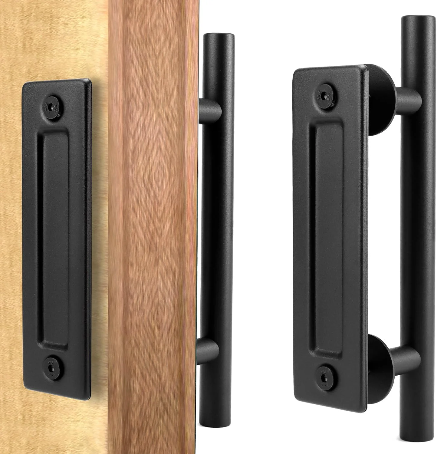 دستگیره درب کشویی 30 سانتی متری QWORK، دستگیره مشکی دو طرفه، دستگیره درب جهانی، مناسب برای درب های کشویی