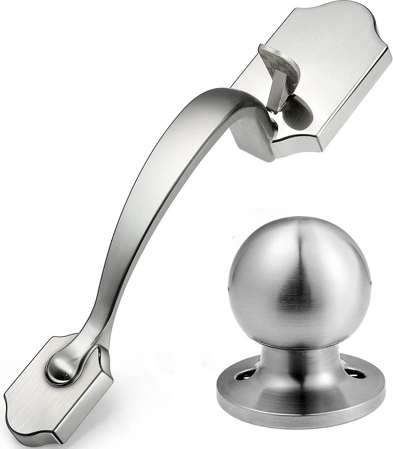 دستگیره ورودی نیمه پایینی Voltstorm با دستگیره گرد - دستگیره درب جلو قفل درب استیل ضد زنگ 304 نقره ای دستگیره ورودی نیمه پایینی Voltstorm با دستگیره گرد - دستگیره درب جلو قفل درب استیل ضد زنگ 304 نقره ای