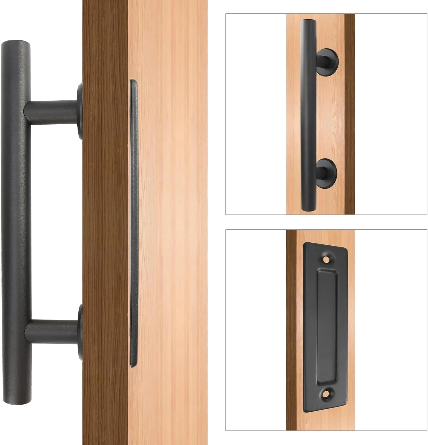 دستگیره درب کشویی 30 سانتی متری QWORK، دستگیره مشکی دو طرفه، دستگیره درب جهانی، مناسب برای درب های کشویی