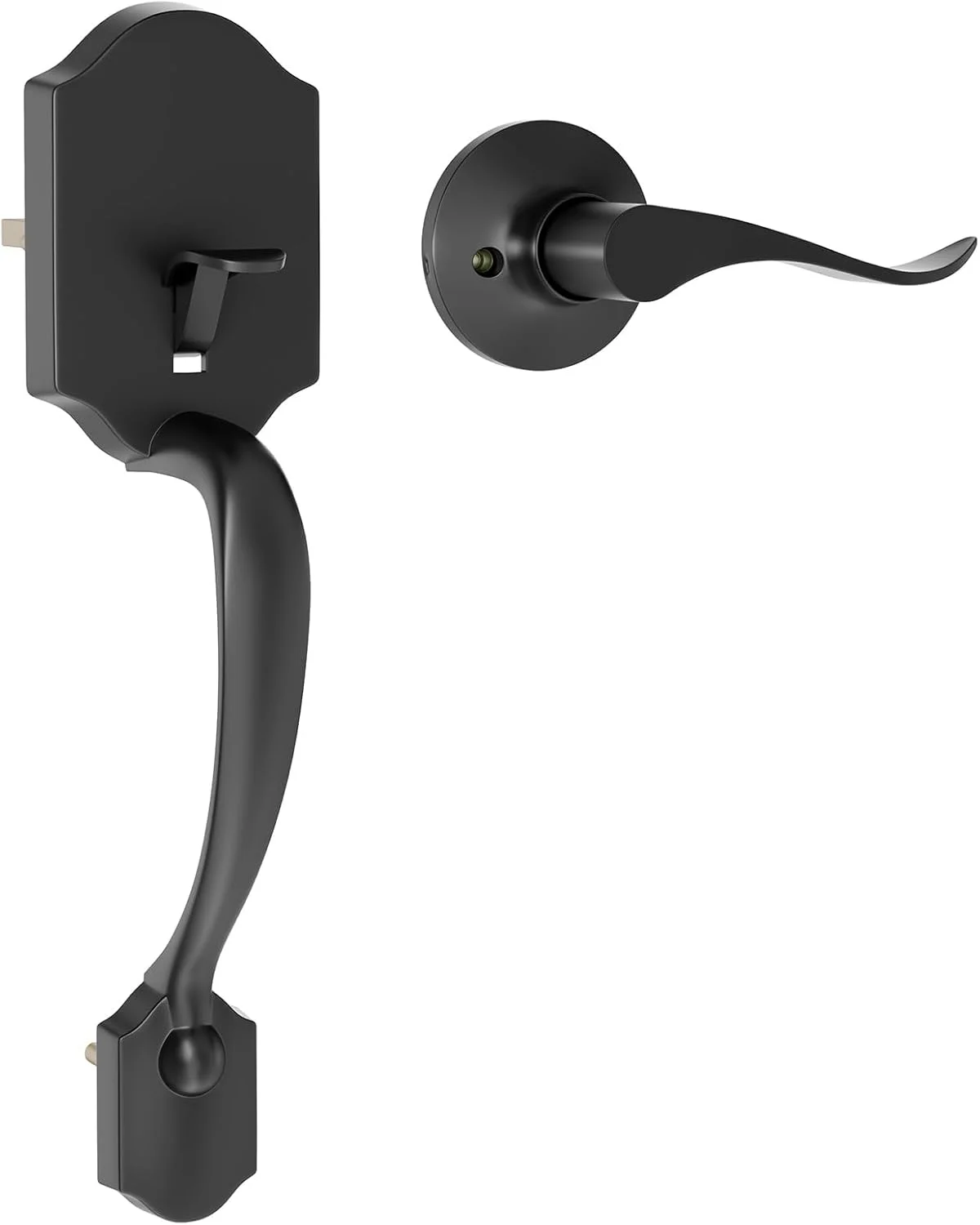 دستگیره درب ورودی بدون قفل به همراه اهرم، قابل استفاده برای درب های راست بازشو و چپ بازشو، سبک کلاسیک، مشکی مات دستگیره درب ورودی بدون قفل به همراه اهرم، قابل استفاده برای درب های راست بازشو و چپ بازشو، سبک کلاسیک، مشکی مات