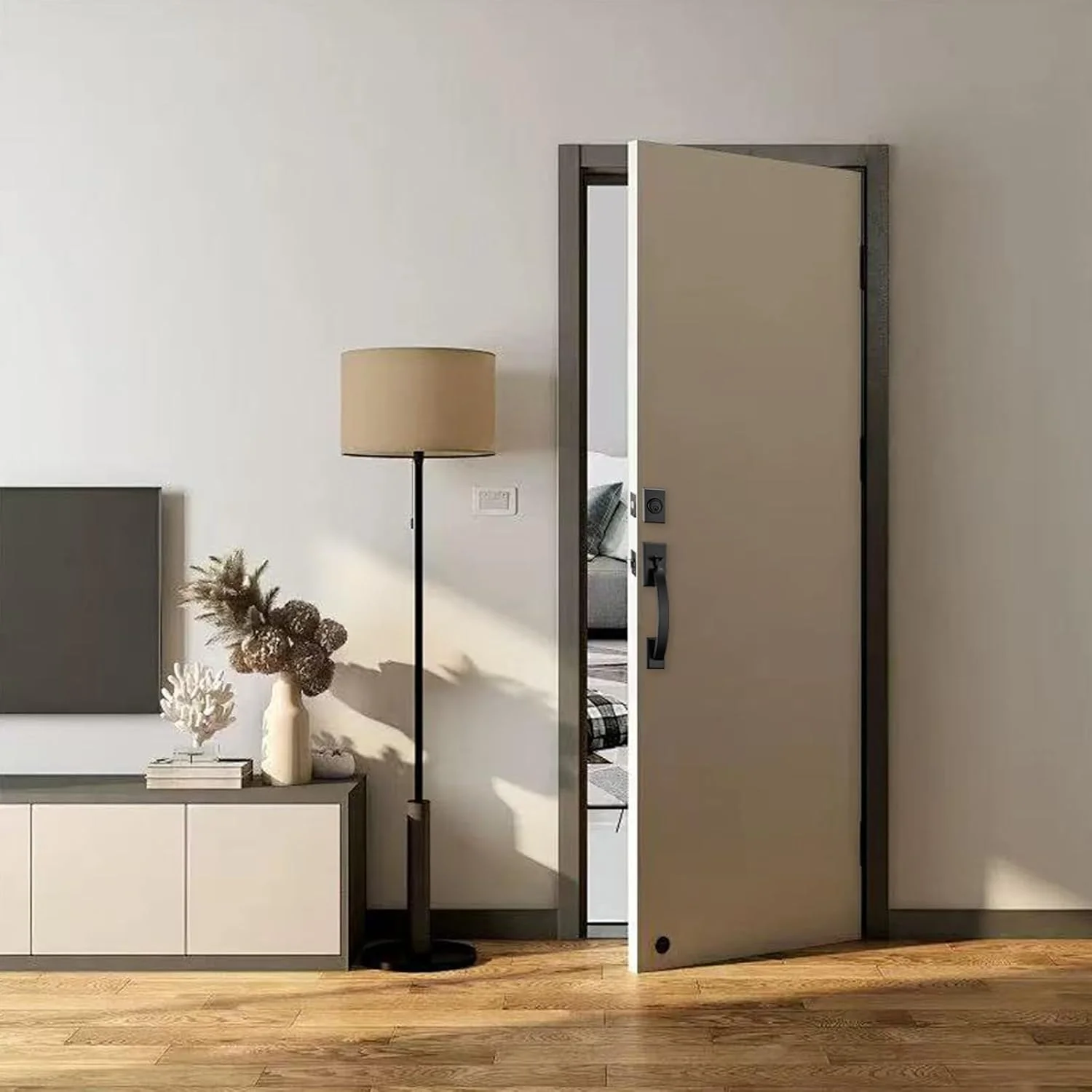 دستگیره و دستگیره تزئینی درب ورودی، دستگیره درب مشکی مناسب درب ورودی، ست قفل درب بیرونی