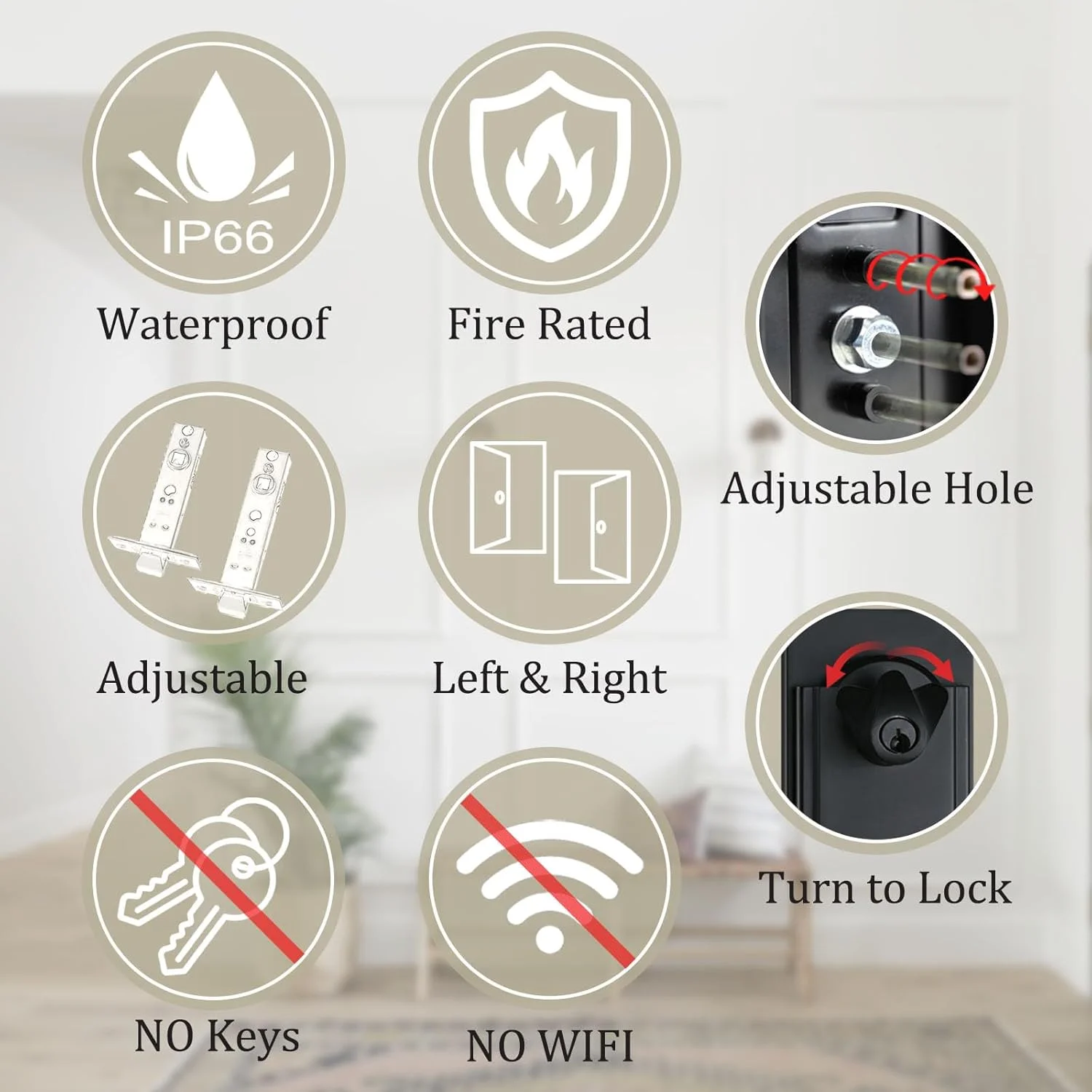 دستگیره درب هوشمند الکترونیکی NEWBANG با صفحه کلید برای درب تکی، دستگیره درب ورودی الکترونیکی بدون کلید با موقعیت سوراخ قابل تنظیم.