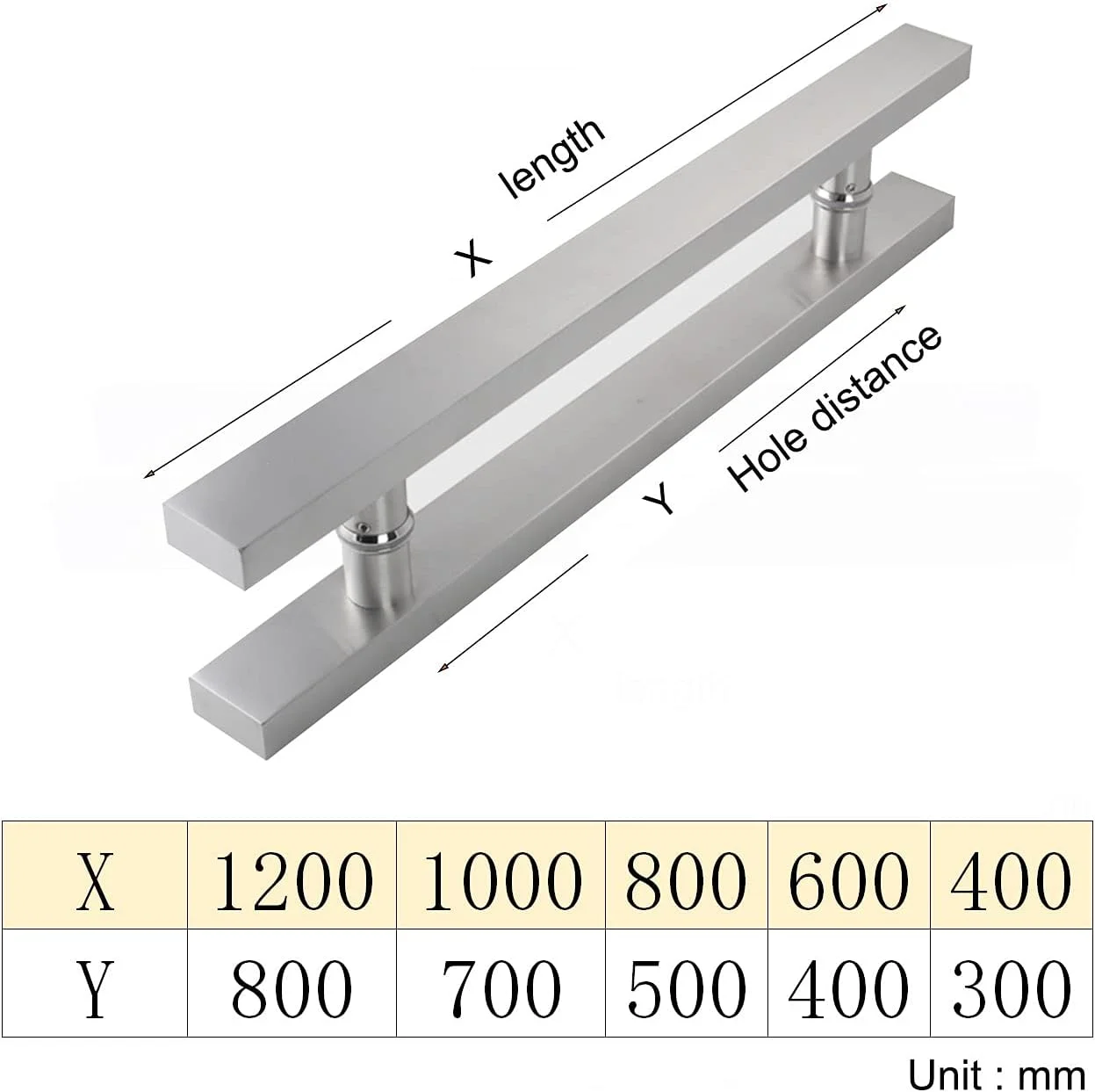 دستگیره درب شیشه ای استیل ضد زنگ برس خورده مناسب اتاق کنفرانس، درب کشویی، درب حمام، هتل ها، دفاتر، فروشگاه ها (اندازه: 800 میلی متر) دستگیره درب شیشه ای استیل ضد زنگ برس خورده مناسب اتاق کنفرانس، درب کشویی، درب حمام، هتل ها، دفاتر، فروشگاه ها (اندازه: 800 میلی متر)