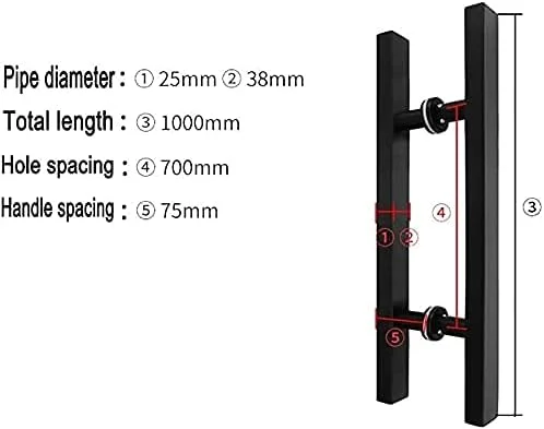 دستگیره درب ست لوله مربعی استیل ضد زنگ سنگین تجاری کششی-فشاری / دستگیره درب شیشه ای / دستگیره کشویی درب انبار، مشکی/نقره ای - 6 سایز (رنگ: مشکی، سایز: 1000) دستگیره درب ست لوله مربعی استیل ضد زنگ سنگین تجاری کششی-فشاری / دستگیره درب شیشه ای / دستگیره کشویی درب انبار، مشکی/نقره ای - 6 سایز (رنگ: مشکی، سایز: 1000)