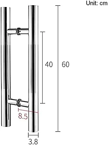 دستگیره درب استیل ضد زنگ درب شیشه ای تجاری لوله ای دستگیره های درب کشویی اداری 10 سایز مجموعه دستگیره درب سخت افزار (60 * 40 سانتی متر)