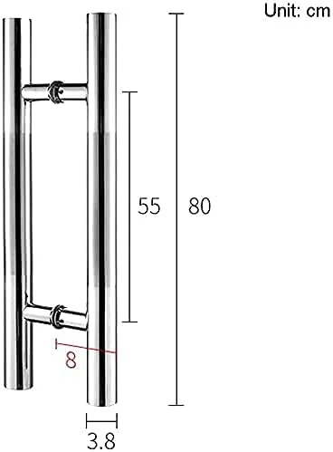 دستگیره درب شیشه ای استیل، دستگیره های درب کشویی اداری لوله ای تجاری، ست سخت افزاری دستگیره درب در 10 اندازه