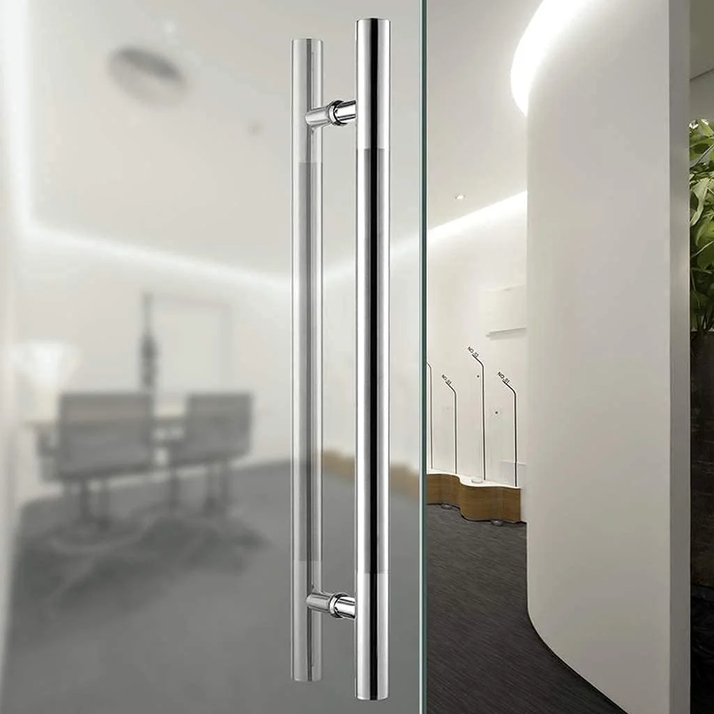 دستگیره درب استیل ضد زنگ درب شیشه ای تجاری لوله ای دستگیره های درب کشویی اداری 10 سایز مجموعه دستگیره درب سخت افزار (60 * 40 سانتی متر)