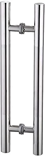 دستگیره درب، دستگیره درب شیشه ای تجاری، قطر 38 میلی متر، دستگیره فشاری-کششی لوله ای گرد از جنس استنلس استیل / دستگیره درب چوبی / دستگیره درب انبار / دستگیره درب حمام، 8 سایز