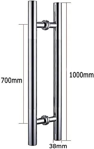 دستگیره درب، دستگیره درب شیشه ای تجاری، قطر 38 میلی متر، دستگیره فشاری-کششی لوله ای گرد از جنس استنلس استیل / دستگیره درب چوبی / دستگیره درب انبار / دستگیره درب حمام، 8 سایز