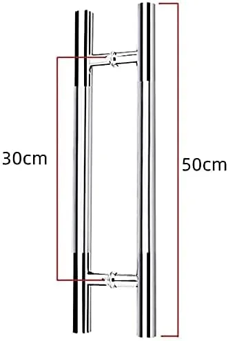 دستگیره درب استیل ضد زنگ برس خورده، دستگیره فشاری-کششی درب اداری/دستگیره درب چوبی منزل/دستگیره درب کشویی شیشه ای فروشگاه، 7 سایز