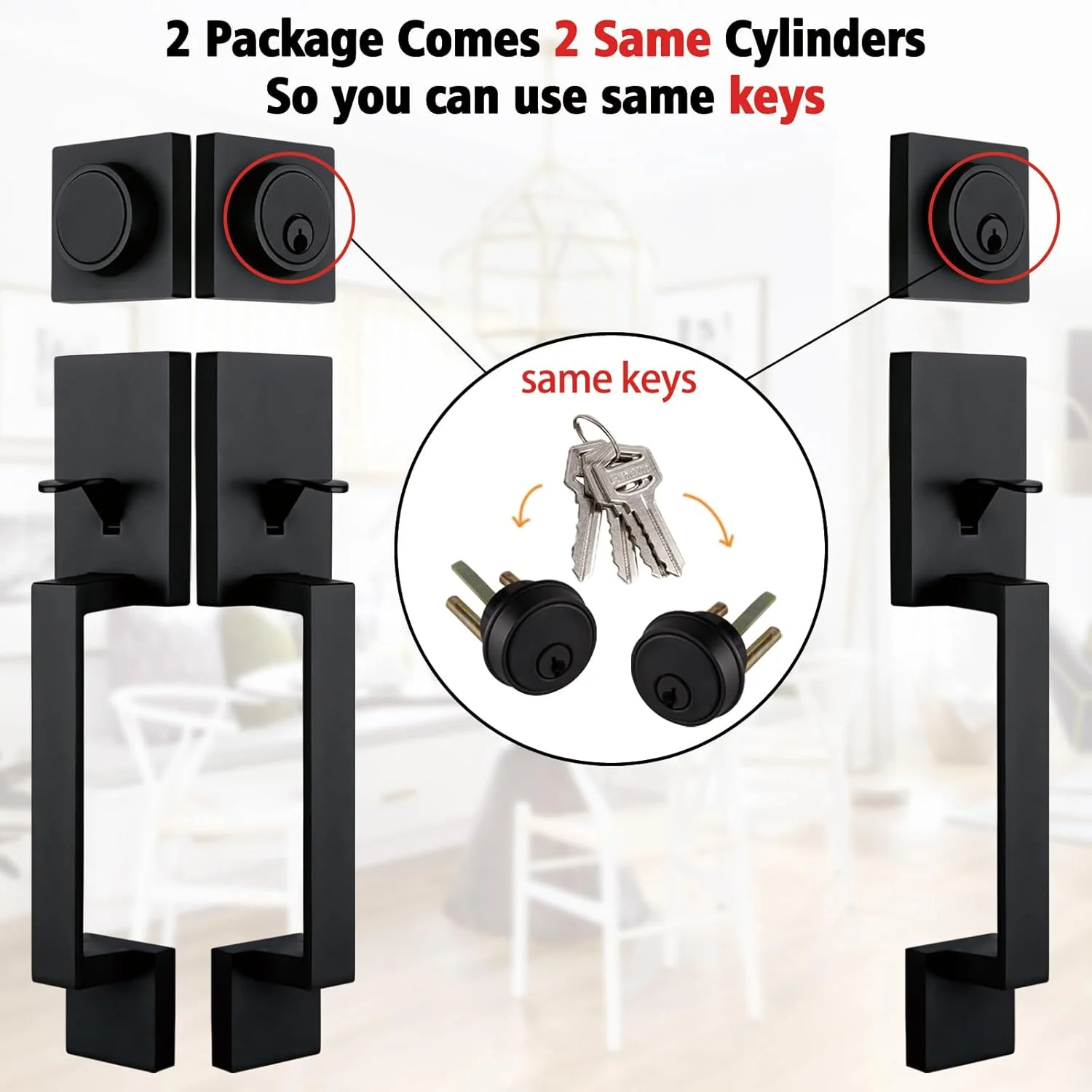 ست دستگیره ورودی درب جلو مدل NEWBANG، مشکی مات (یک عدد کلیدخور و یک عدد کلیدخور و غیرفعال) ست دستگیره ورودی درب جلو مدل NEWBANG، مشکی مات (یک عدد کلیدخور و یک عدد کلیدخور و غیرفعال)