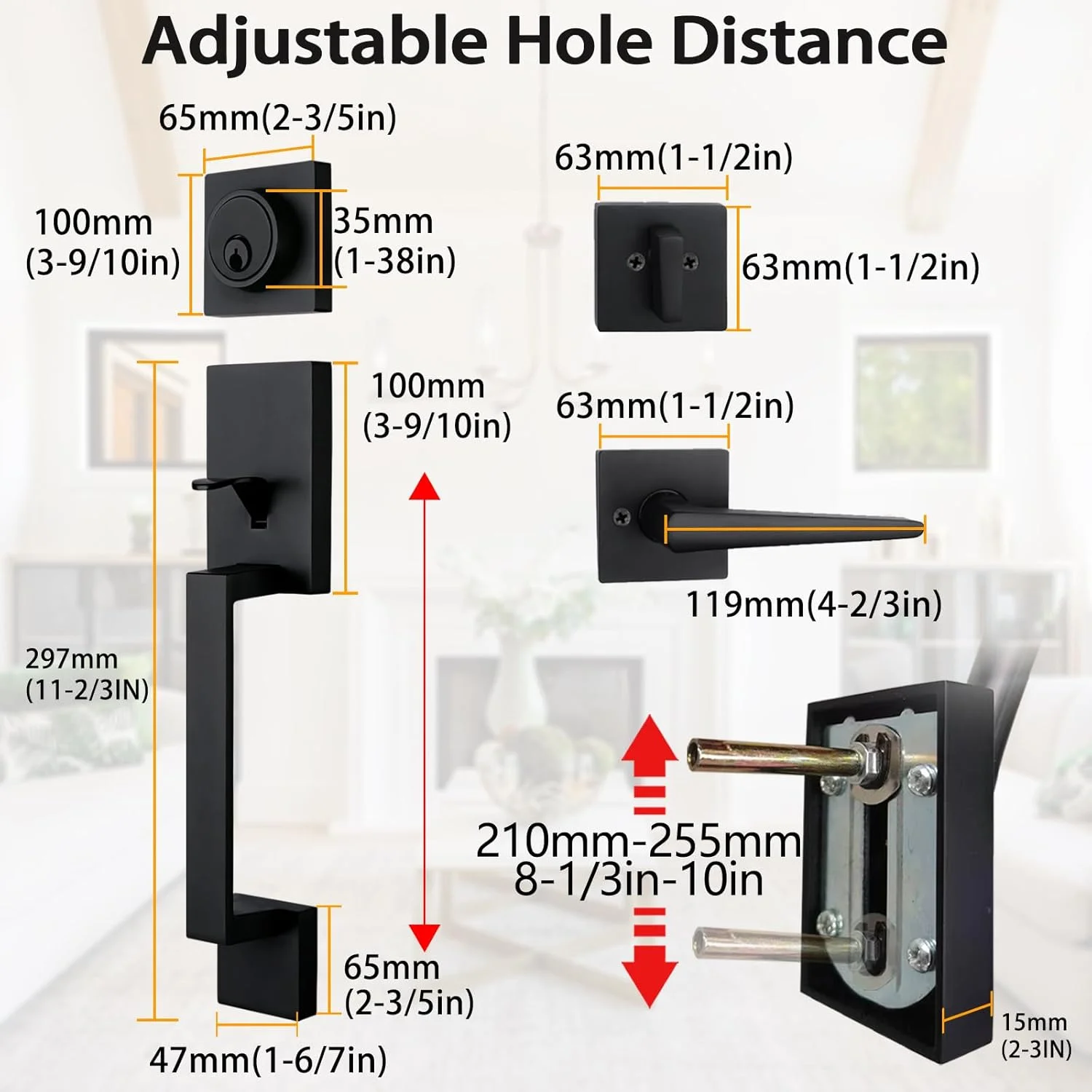 ست دستگیره ورودی درب جلو مدل NEWBANG، مشکی مات (یک عدد کلیدخور و یک عدد کلیدخور و غیرفعال) ست دستگیره ورودی درب جلو مدل NEWBANG، مشکی مات (یک عدد کلیدخور و یک عدد کلیدخور و غیرفعال)