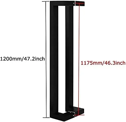 دستگیره درب شیشه ای کشویی-فشاری لوله مربعی استیل ضد زنگ تجاری و سنگین، روکش مشکی مات - ست دستگیره درب در 5 سایز دستگیره درب شیشه ای کشویی-فشاری لوله مربعی استیل ضد زنگ تجاری و سنگین، روکش مشکی مات - ست دستگیره درب در 5 سایز