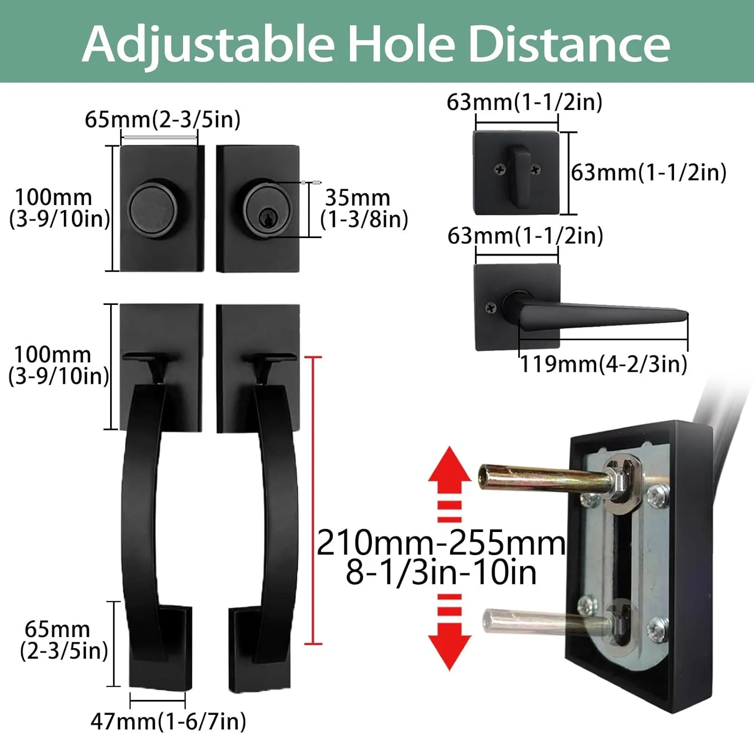 دستگیره در ورودی TMC مشکی برای درب جلو، درب جانبی و درب پشتی (دستگیره کلید خور و دستگیره ثابت)، MDHST2017DB-SET، 2017(مشکی) دستگیره در ورودی TMC مشکی برای درب جلو، درب جانبی و درب پشتی (دستگیره کلید خور و دستگیره ثابت)، MDHST2017DB-SET، 2017(مشکی)