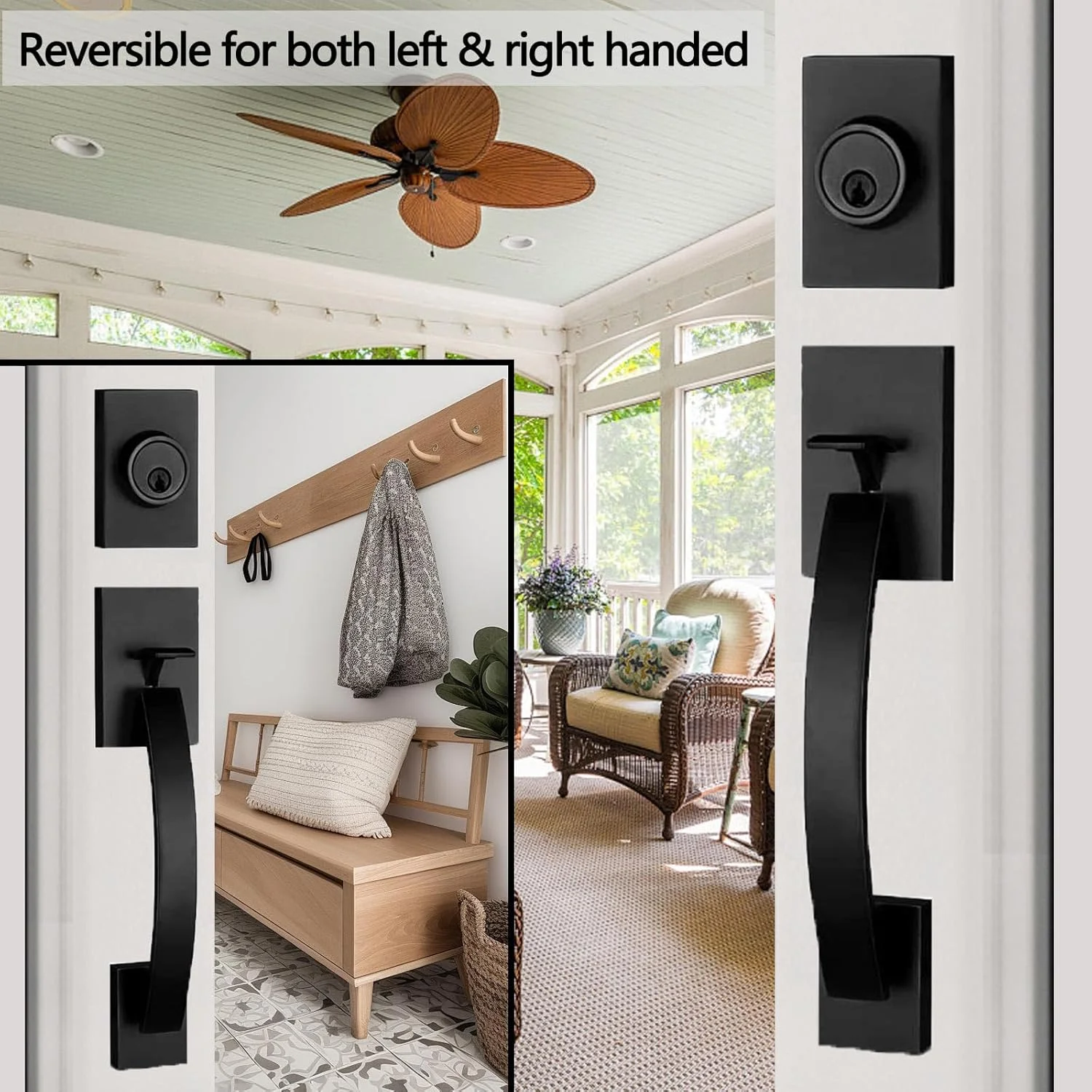 دستگیره در ورودی TMC مشکی برای درب جلو، درب جانبی و درب پشتی (دستگیره کلید خور و دستگیره ثابت)، MDHST2017DB-SET، 2017(مشکی) دستگیره در ورودی TMC مشکی برای درب جلو، درب جانبی و درب پشتی (دستگیره کلید خور و دستگیره ثابت)، MDHST2017DB-SET، 2017(مشکی)