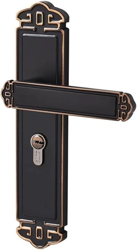 دستگیره قفل درب امنیتی Beyori به همراه قفل و کلید، دستگیره سخت افزاری درب آلیاژ روی، دستگیره اهرمی قفل درب برای اتاق خواب و آشپزخانه (رنگ: A)