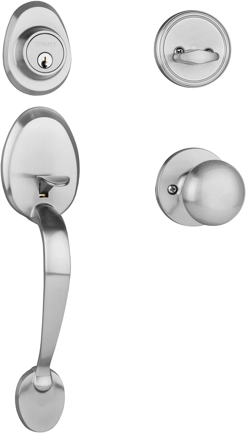 دستگیره درب ورودی Dynasty Colorado مدل COL-TAH-100-15، نیکل ساتن با دستگیره Tahoe