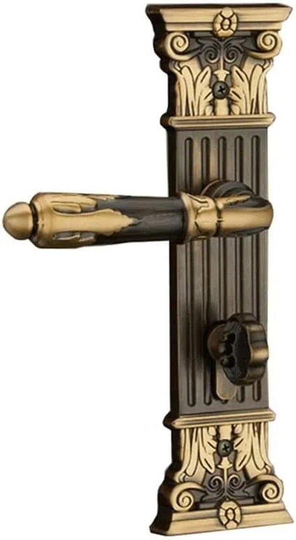 دستگیره درب قفل امنیتی لوکس، ست دستگیره درب برنجی بادوام، ست قفل مکانیکی، دستگیره اهرمی قفل درب برای بازسازی خانه