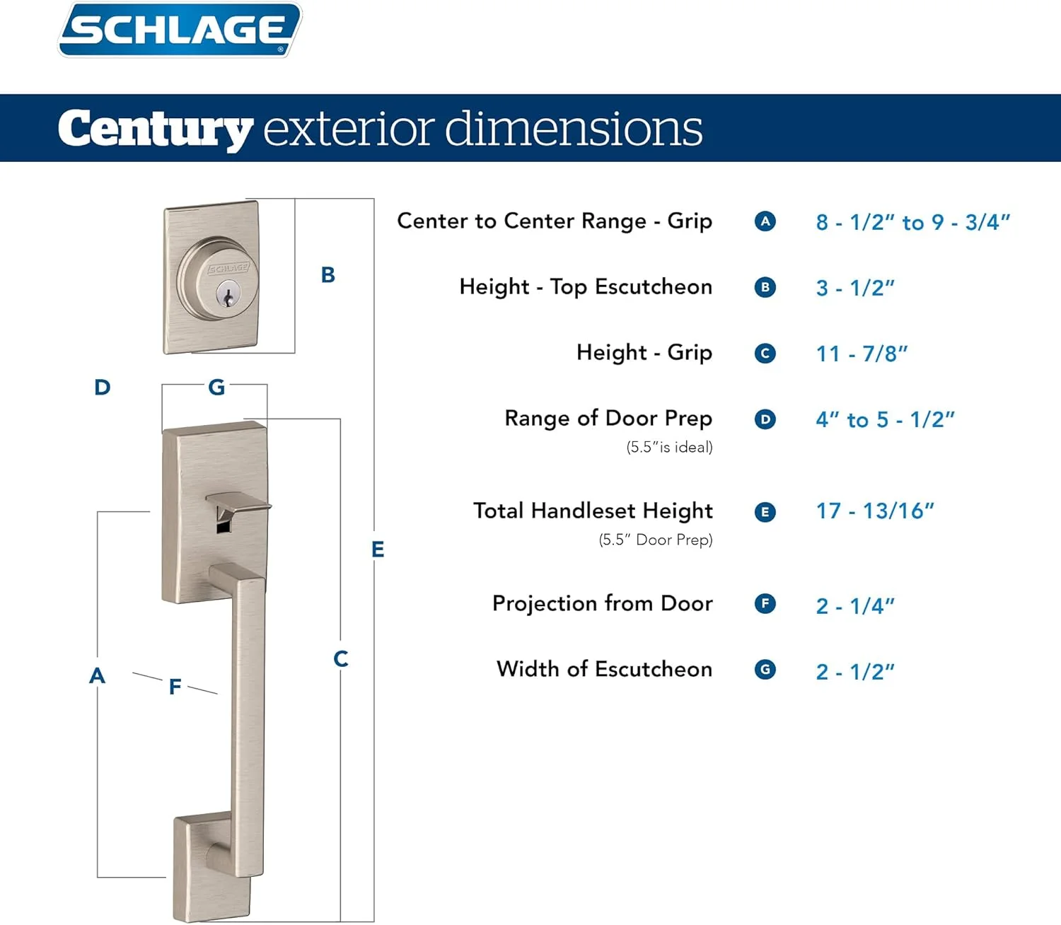 دستگیره ورودی شلاگ مدل F60 CEN 622 LAT CEN Century با اهرم Latitude، فولاد آلیاژی، قفل کلیدخور یک طرفه، مشکی مات دستگیره ورودی شلاگ مدل F60 CEN 622 LAT CEN Century با اهرم Latitude، فولاد آلیاژی، قفل کلیدخور یک طرفه، مشکی مات
