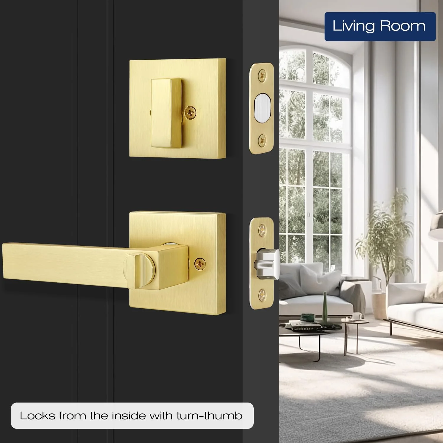 ست دستگیره درب EHOMEWARE با قفل سیلندر تکی 6 عددی، دستگیره اهرمی ورودی و قفل زبانه ای و کلید - ست اهرمی قفل شونده مربع سنگین برای درب های چپ یا راست بازشو ست دستگیره درب EHOMEWARE با قفل سیلندر تکی 6 عددی، دستگیره اهرمی ورودی و قفل زبانه ای و کلید - ست اهرمی قفل شونده مربع سنگین برای درب های چپ یا راست بازشو