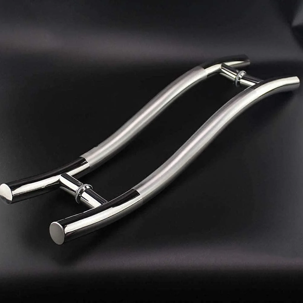 دستگیره درب استیل ضد زنگ برس خورده سنگین S شکل، دستگیره فشاری-کششی درب شیشه ای، دستگیره کشویی دو طرفه درب کمد چوبی، برای مصارف تجاری، منزل، حمام دستگیره درب استیل ضد زنگ برس خورده سنگین S شکل، دستگیره فشاری-کششی درب شیشه ای، دستگیره کشویی دو طرفه درب کمد چوبی، برای مصارف تجاری، منزل، حمام