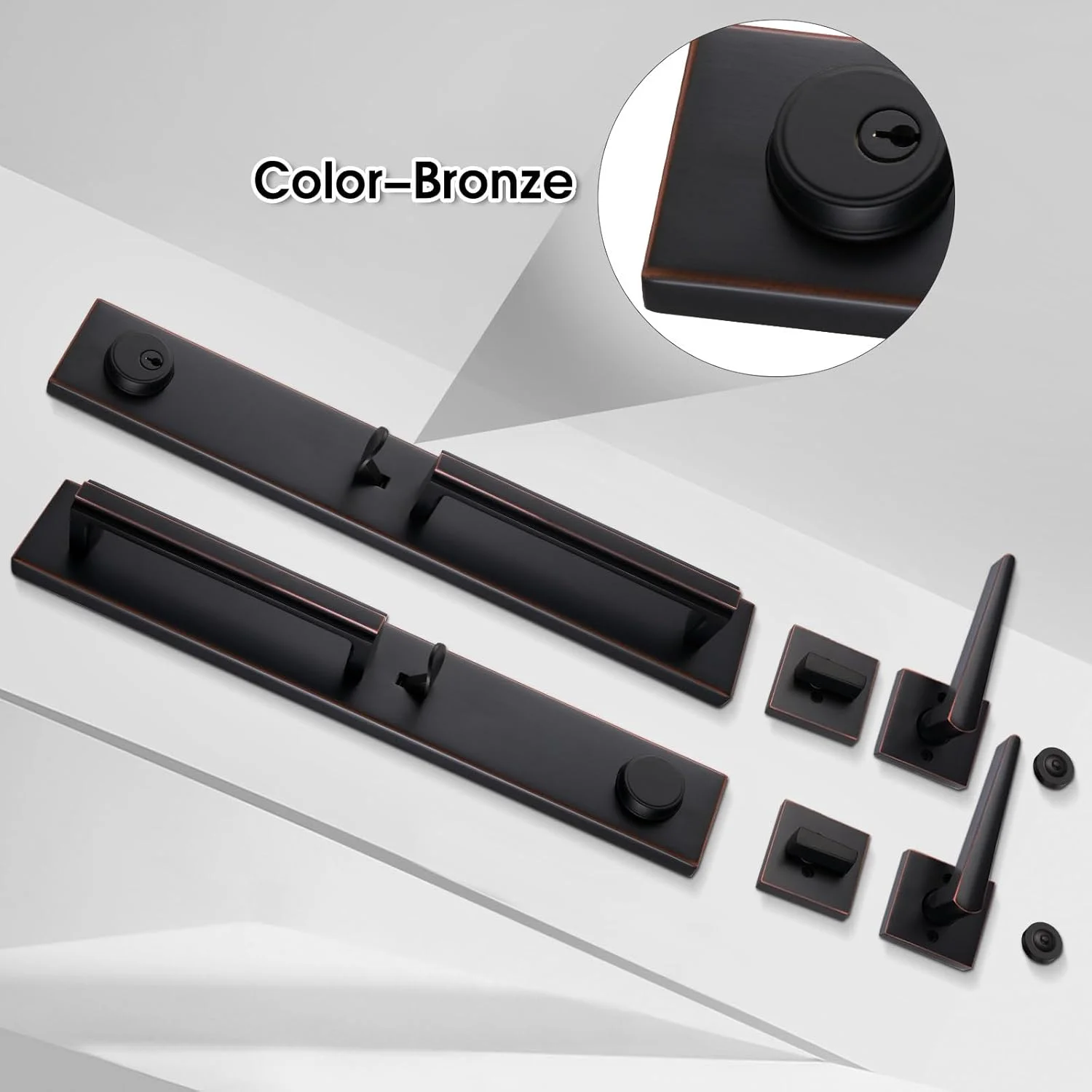 دستگیره دوتایی درب ورودی NEWBANG با روکش برنزی عتیقه و دستگیره بیضی شکل (دستگیره ورودی کلیدی و ست دستگیره غیرفعال)، MDHST201610B-SET-BR-1… دستگیره دوتایی درب ورودی NEWBANG با روکش برنزی عتیقه و دستگیره بیضی شکل (دستگیره ورودی کلیدی و ست دستگیره غیرفعال)، MDHST201610B-SET-BR-1…