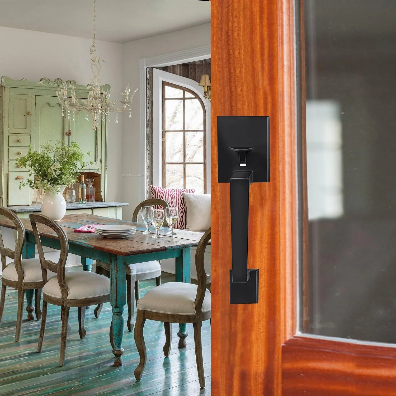 دستگیره یک سیلندر با دستگیره اهرمی درب (برای درب ورودی و درب اصلی) رنگ مشکی آهنی دستگیره یک سیلندر با دستگیره اهرمی درب (برای درب ورودی و درب اصلی) رنگ مشکی آهنی