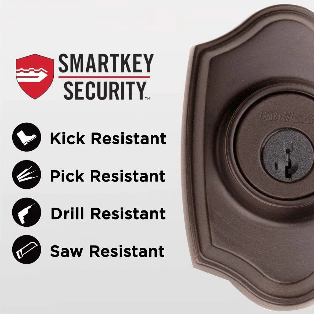 دستگیره تک سیلندر Kwikset 96870-100 Belleview با دستگیره Cove و فناوری SmartKey، رنگ برنز ونیزی دستگیره تک سیلندر Kwikset 96870-100 Belleview با دستگیره Cove و فناوری SmartKey، رنگ برنز ونیزی