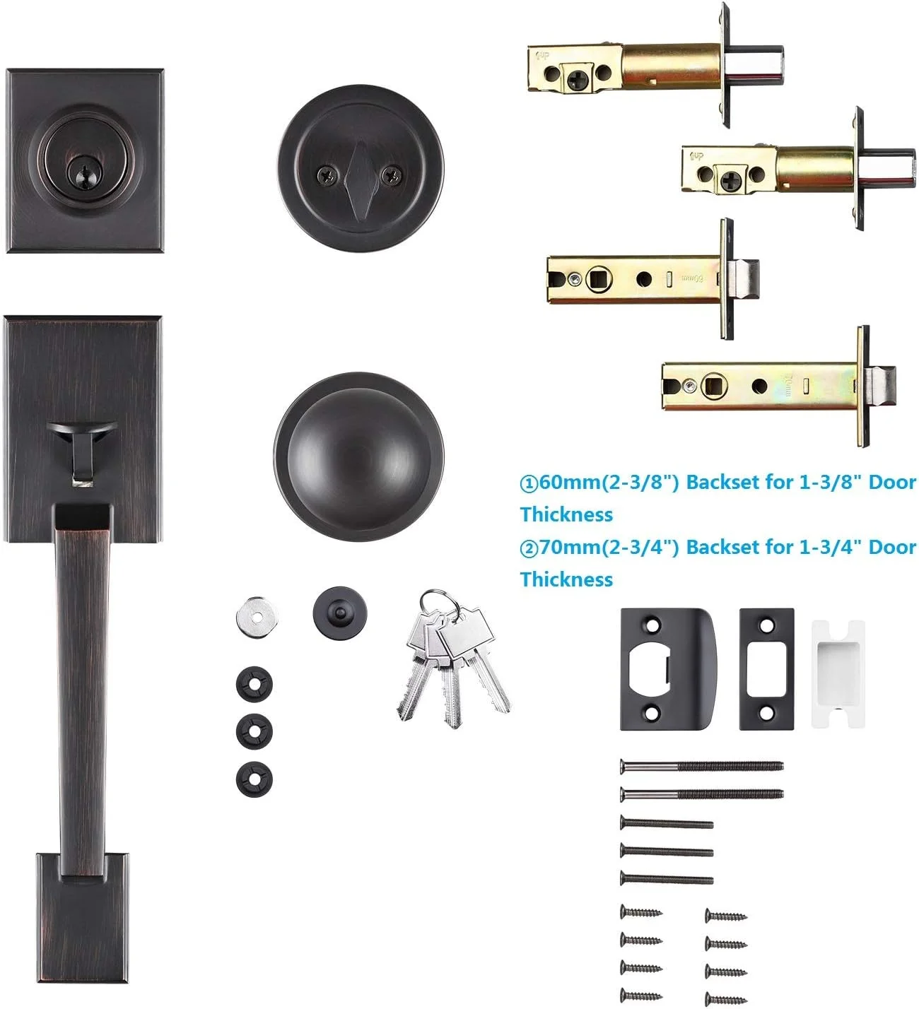 دستگیره اهرمی درب ورودی TOGU HS14L با سیلندر تکی و روکش برنز روغنی، قفل درب ورودی محکم و بادوام مناسب برای درب های بیرونی منزل دستگیره اهرمی درب ورودی TOGU HS14L با سیلندر تکی و روکش برنز روغنی، قفل درب ورودی محکم و بادوام مناسب برای درب های بیرونی منزل