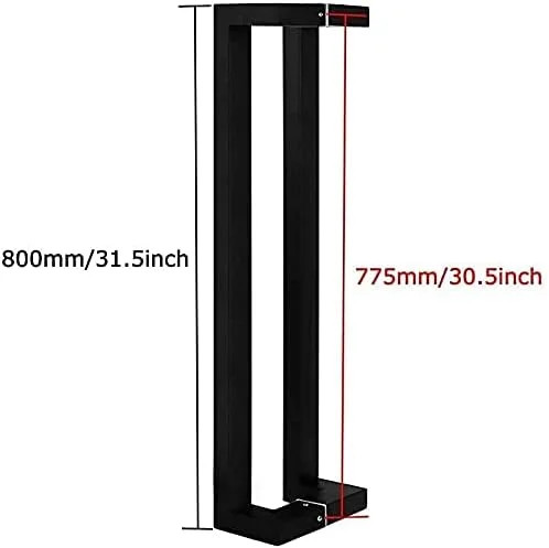 دستگیره درب شیشه ای کشویی/فشاری تجاری سنگین، لوله مربعی استیل ضد زنگ، پرداخت مشکی مات - ست دستگیره درب در 5 سایز مختلف دستگیره درب شیشه ای کشویی/فشاری تجاری سنگین، لوله مربعی استیل ضد زنگ، پرداخت مشکی مات - ست دستگیره درب در 5 سایز مختلف