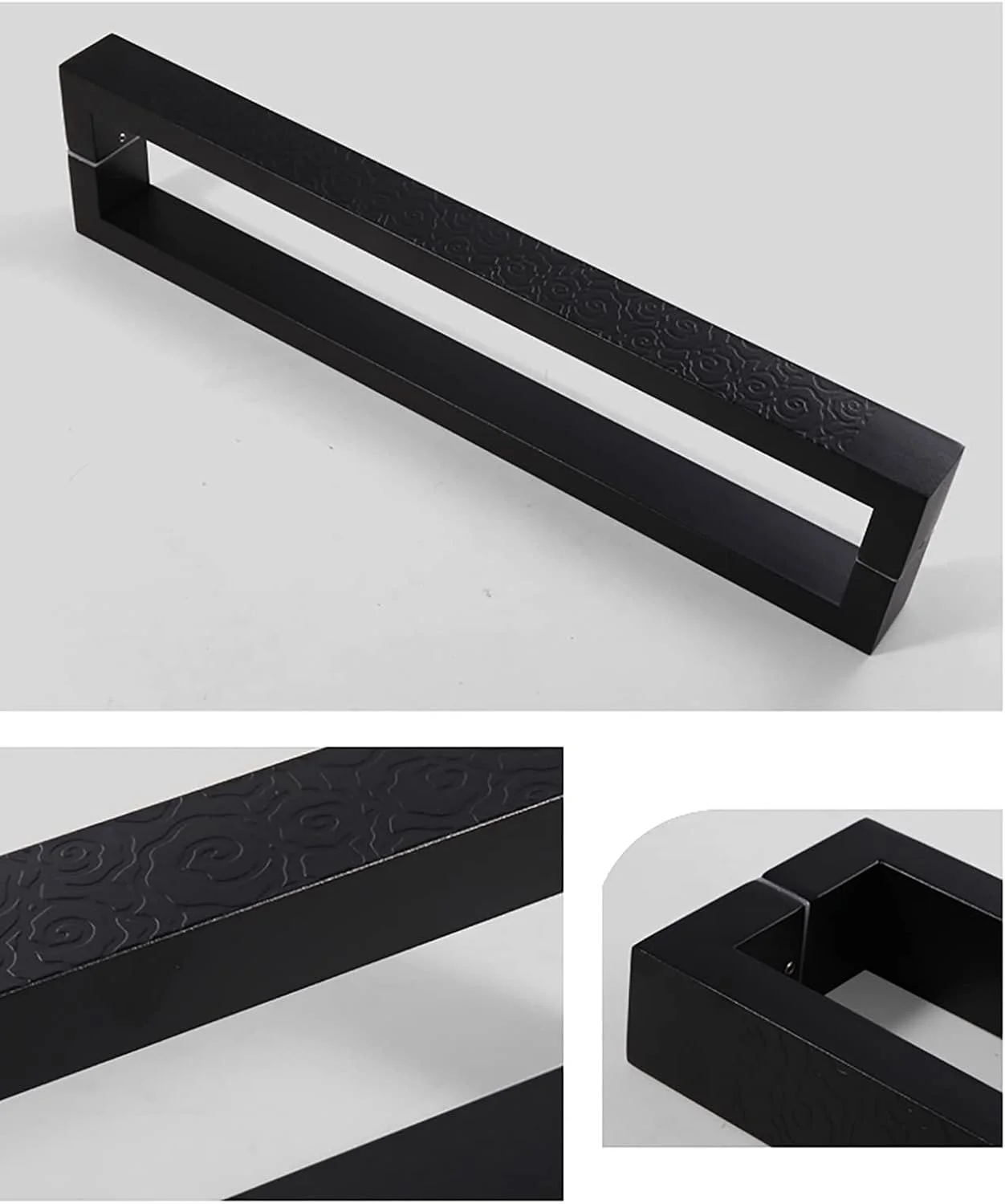 دستگیره درب BODHIS، دستگیره درب ورودی با طرح، دستگیره های کششی درب استیل مشکی با الگو، برای درهای چوبی، شیشه ای یا آلومینیومی (60 سانتی متر) دستگیره درب BODHIS، دستگیره درب ورودی با طرح، دستگیره های کششی درب استیل مشکی با الگو، برای درهای چوبی، شیشه ای یا آلومینیومی (60 سانتی متر)