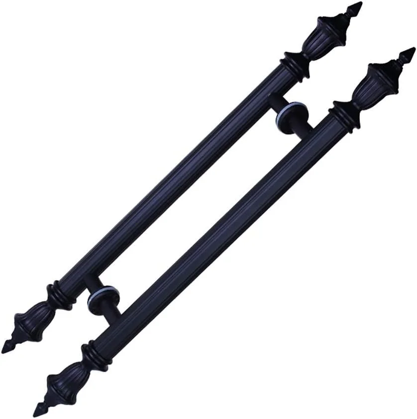 دستگیره درب شیشه ای سبک اروپایی مشکی مات دستگیره درب استیل ضد زنگ دستگیره درب چوبی KTV فشاری-کششی 4 طول، 100×60 سانتی متر