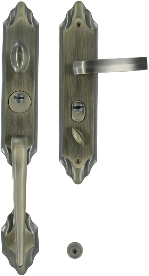 دستگیره درب ورودی ویلا (2223) آلیاژ روی جامد با امنیت بیشتر، رنگ (طلایی مات)