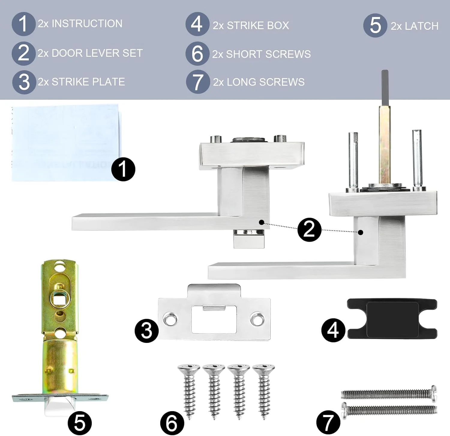 دستگیره اهرمی درب، دستگیره های درب داخلی سنگین برای درب حمام و اتاق خواب، دستگیره قفل حریم خصوصی بدون کلید، دستگیره های درب نیکل ساتن برای درهای سمت راست و چپ، بسته 2 عددی دستگیره اهرمی درب، دستگیره های درب داخلی سنگین برای درب حمام و اتاق خواب، دستگیره قفل حریم خصوصی بدون کلید، دستگیره های درب نیکل ساتن برای درهای سمت راست و چپ، بسته 2 عددی