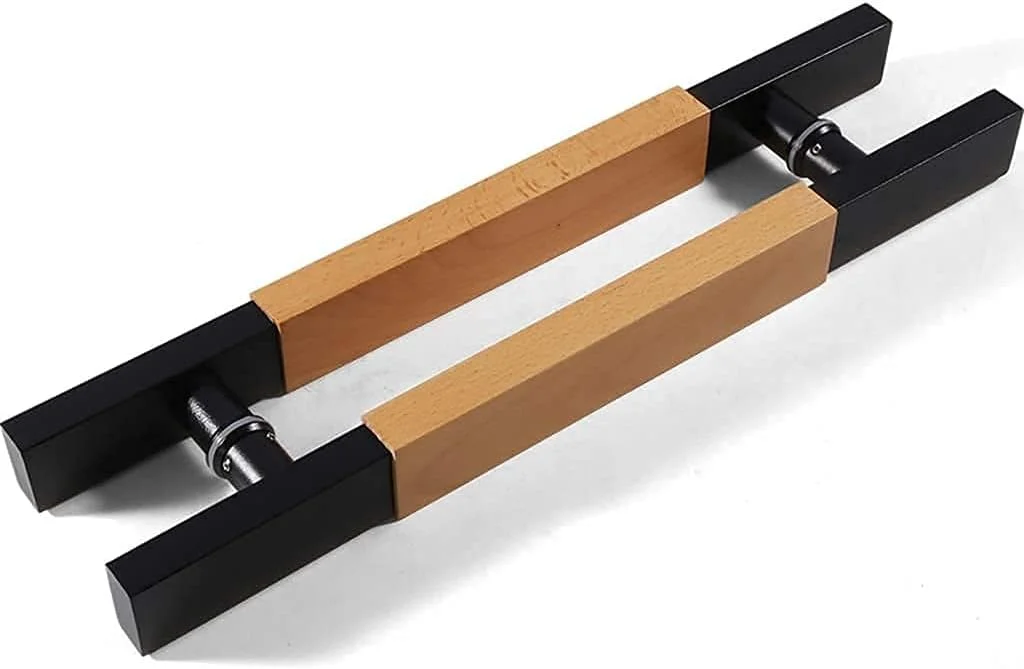 دستگیره درب استیل ضد زنگ ساده خانگی / دستگیره درب شیشه ای / دستگیره درب چوبی - مشکی/سفید، ست سخت افزاری دستگیره درب در 4 طول