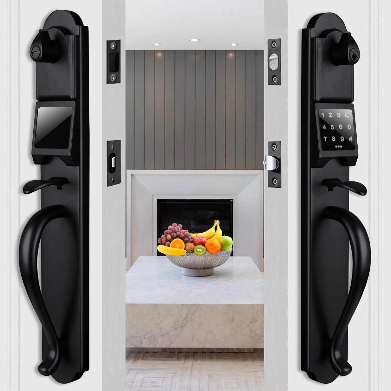 قفل درب بدون کلید، قفل درب ددبولت لمسی الکترونیکی با دستگیره دوتایی درب، ست قفل درب بیرونی سنگین و غیرفعال، مناسب برای درب های چپ و راست، X-2018DB-E-SET قفل درب بدون کلید، قفل درب ددبولت لمسی الکترونیکی با دستگیره دوتایی درب، ست قفل درب بیرونی سنگین و غیرفعال، مناسب برای درب های چپ و راست، X-2018DB-E-SET