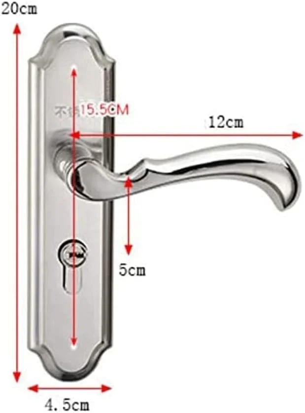 ست دستگیره و قفل درب، دستگیره اهرمی قفل درب مکانیکی بی صدا از جنس استیل ضد زنگ برای اتاق خواب و آشپزخانه (رنگ: B) ست دستگیره و قفل درب، دستگیره اهرمی قفل درب مکانیکی بی صدا از جنس استیل ضد زنگ برای اتاق خواب و آشپزخانه (رنگ: B)
